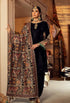 Black Embroidered Velvet Three piece With Karandi Shawl Winter Collection - PH049